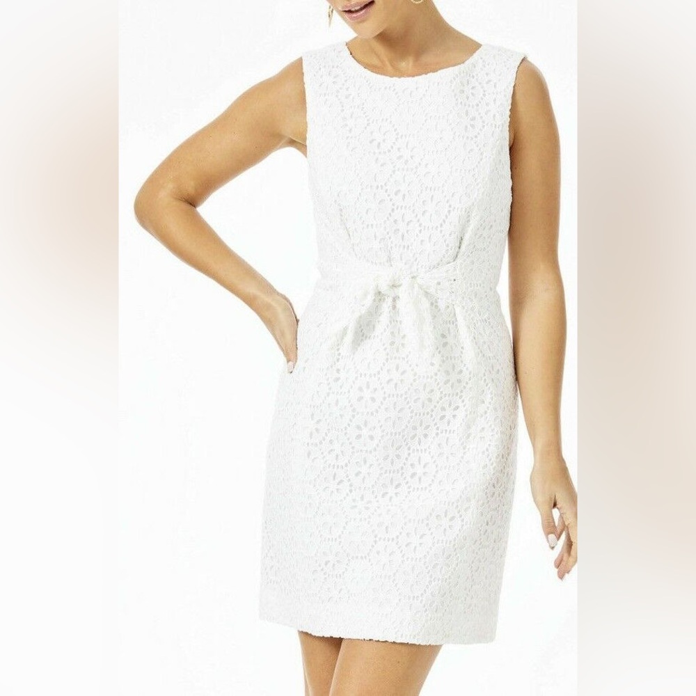 Lilly Pulitzer Clarise Shift Dress in White Eyelet